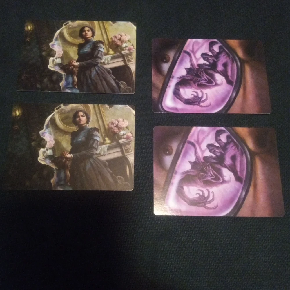 Lot Of 20 MTG Duskmourn Art Series Trading Cards With 2 Gold Stamped Signatures